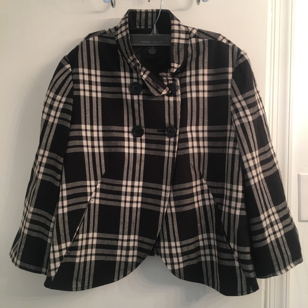 Black and white plaid fly away jacket